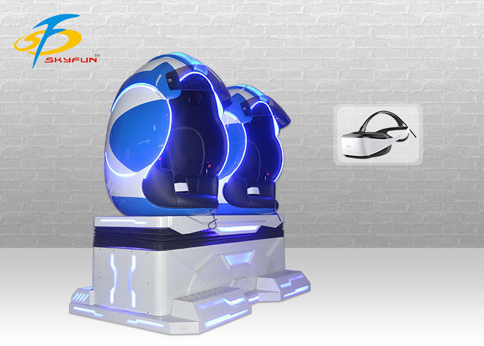 Amusement Park Sparta Style White Color VR Egg 9D Movies Fiberglass 2 Seats