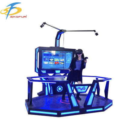 Middle Stage VR HTC Vive 9D Standing Game Platform – Interactive Room-Scale VR Simulator with 100+ Games, High-Resolution VR Headset, Coin or Card Payment for Arcades