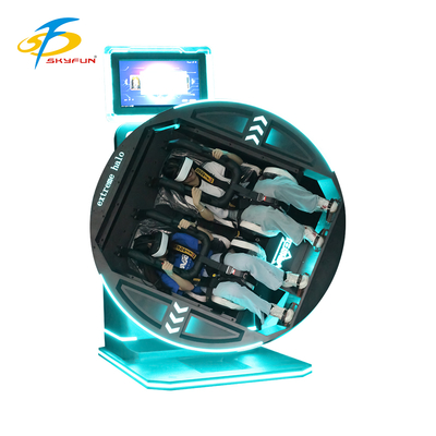 360 Degree VR Simulator Electric Rotation Diverse Games Comfortable Seats Futuristic Design Dual Safety Headset Flexible