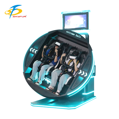 360 Degree VR Simulator Electric Rotation Diverse Games Comfortable Seats Futuristic Design Dual Safety Headset Flexible