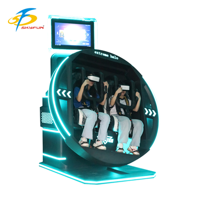 360 Degree VR Simulator Electric Rotation Diverse Games Comfortable Seats Futuristic Design Dual Safety Headset Flexible
