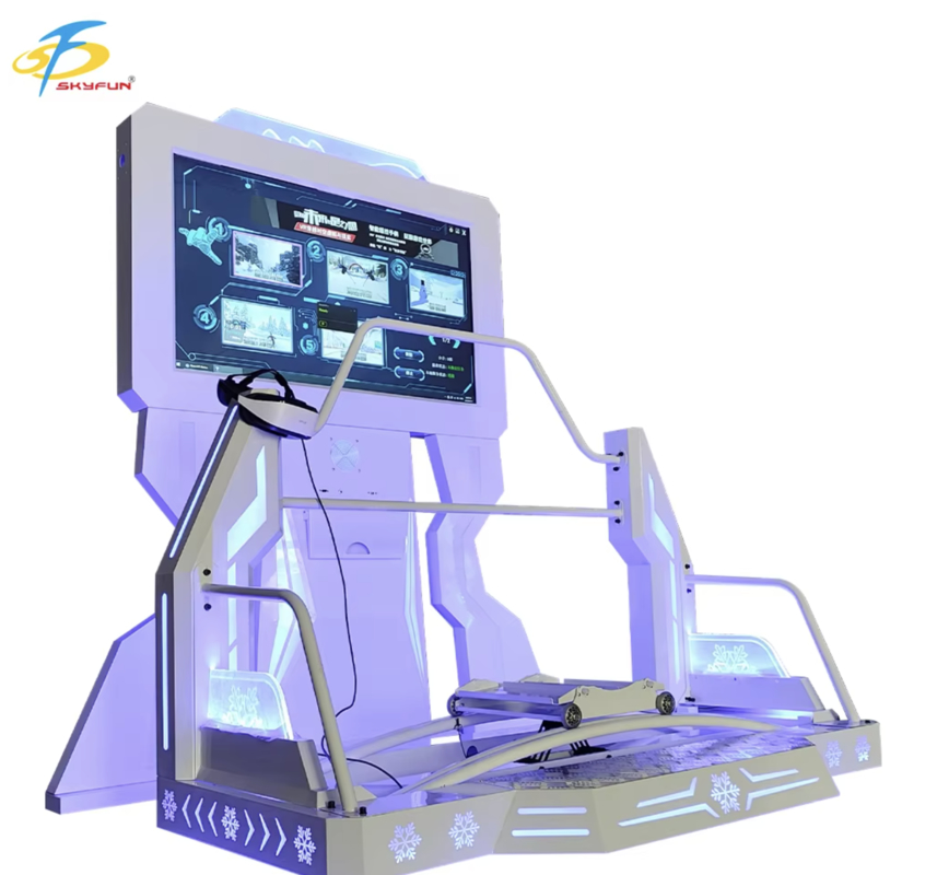 Stainless Steel VR Skiing Simulator – Immersive 4D VR Ski Machine with 20 Games, Realistic Snow Experience, High-Definition VR Display for Arcades