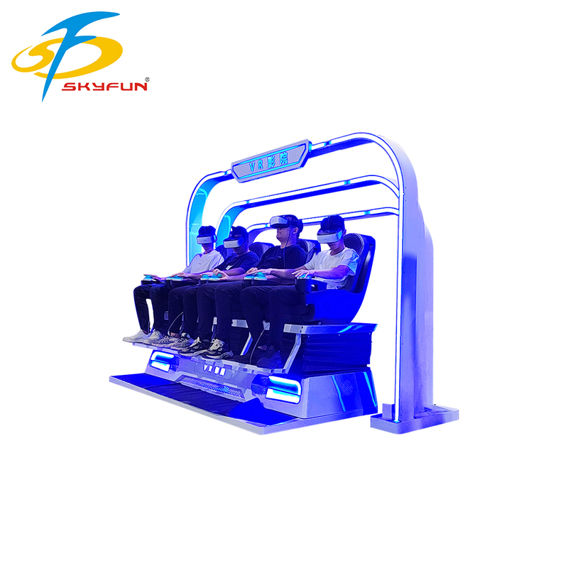 9D VR 4-Seats Cinema Chair – Multi-Person VR Simulator with 100+ Movies, 15 Interactive Games, Deepoon VR Glasses