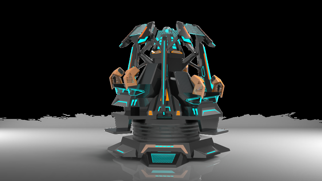 Fun Star Tower 3 Seat VR Cinema Simulator | Exclusive 9-DOF Motion Design, 360° Display, Multi-Special Effects, DPVR Glasses & 3-Player Immersive Ride – SKYFUN Manufacturer