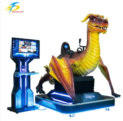 UN Dinosaur 1-Seat VR Cinema Machine with DPVR E3-S Glasses, 55 Games, Dinosaur Roar Effects, Unique Design for Arcades, Malls, Theme Parks & Entertainment Centers