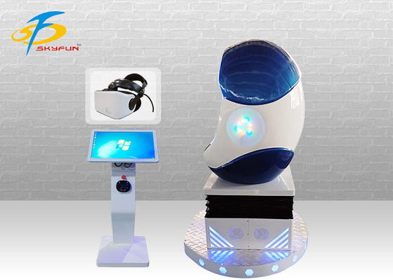 Blue And White Single Player 9D Egg VR Cinema / Virtual Reality Simulator