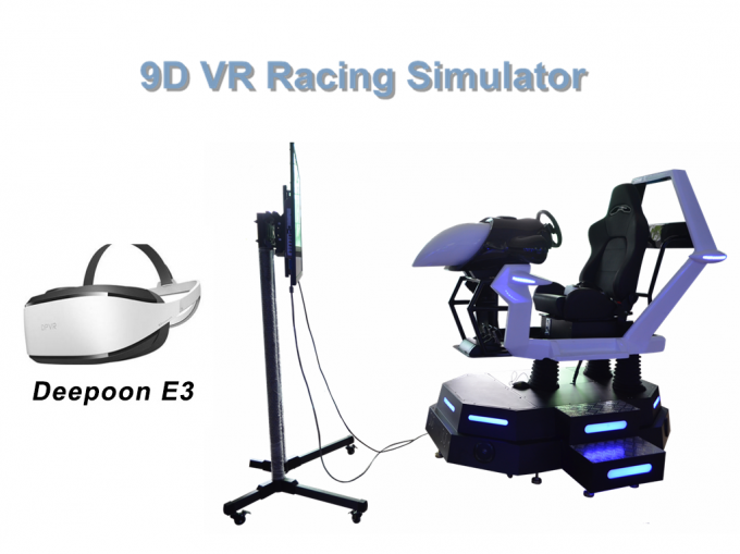 Racing Car Game Virtual Reality Motion Simulator With Steering Wheel